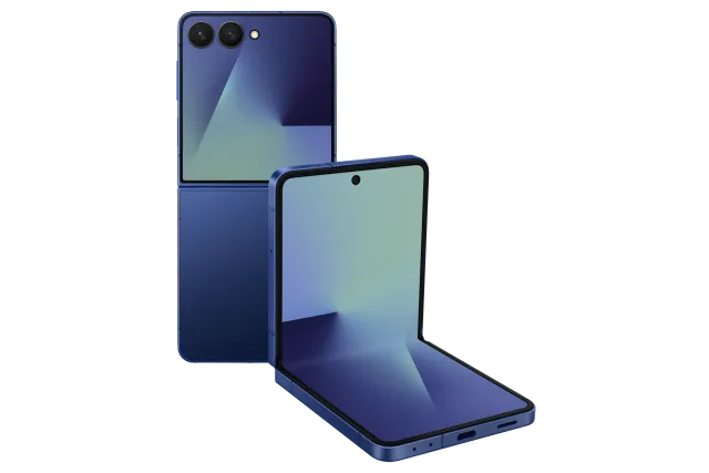 Samsung Galaxy Z Flip7 SM-F766Z in ブルー シャドウ